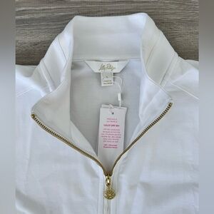 💖LILLY PULITZER UPF 50+ Delphine Zip Up Jacket White Size Large